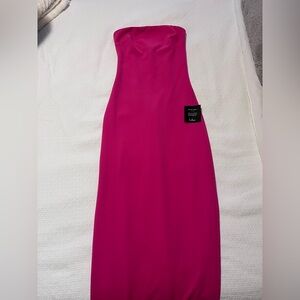 Lulu's Vibrant Strapless Pink Dress